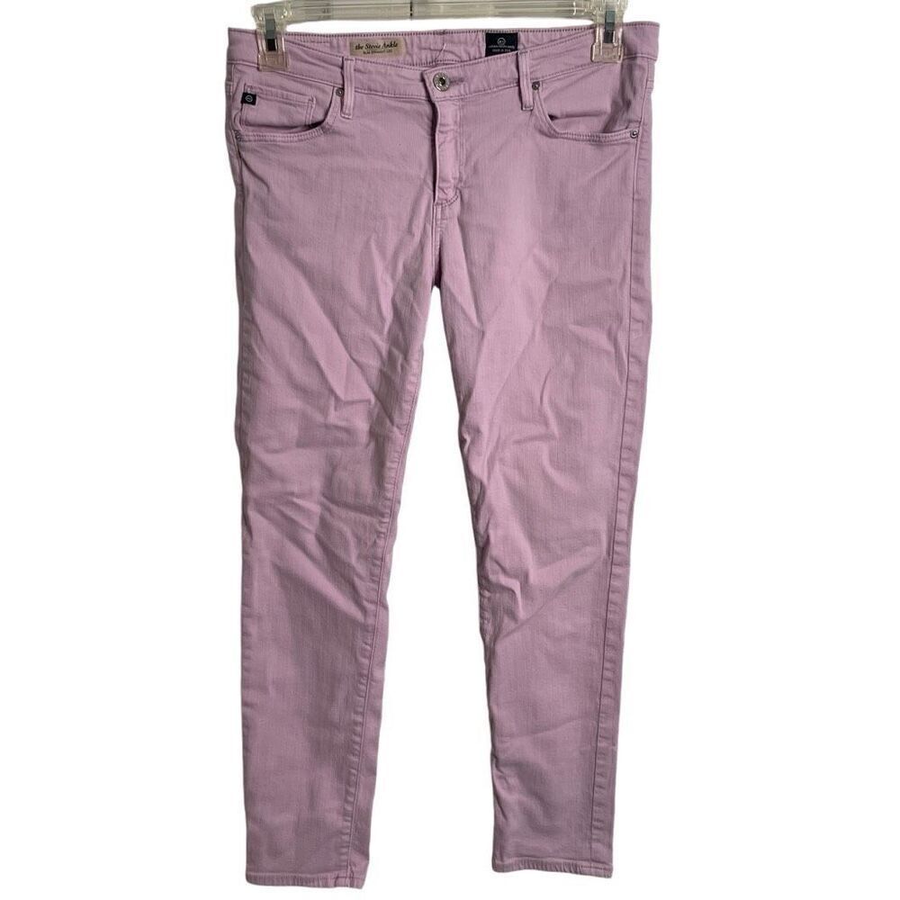 Adriano Goldschmied Womens Stevie Ankle Slim Straight Jeans 31R Lilac Mid Rise